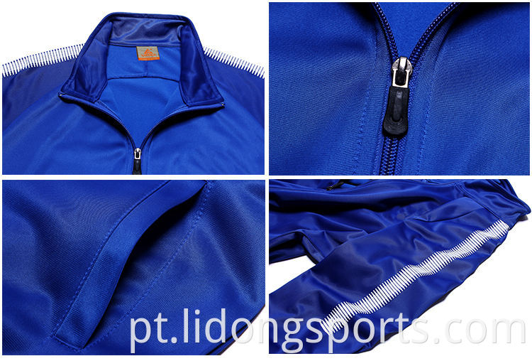 Bulk atacado Plus Size Bright Blue Sports Rack Jacket / Unbranded Futebol Futebol Terno Tracksuit para homem
